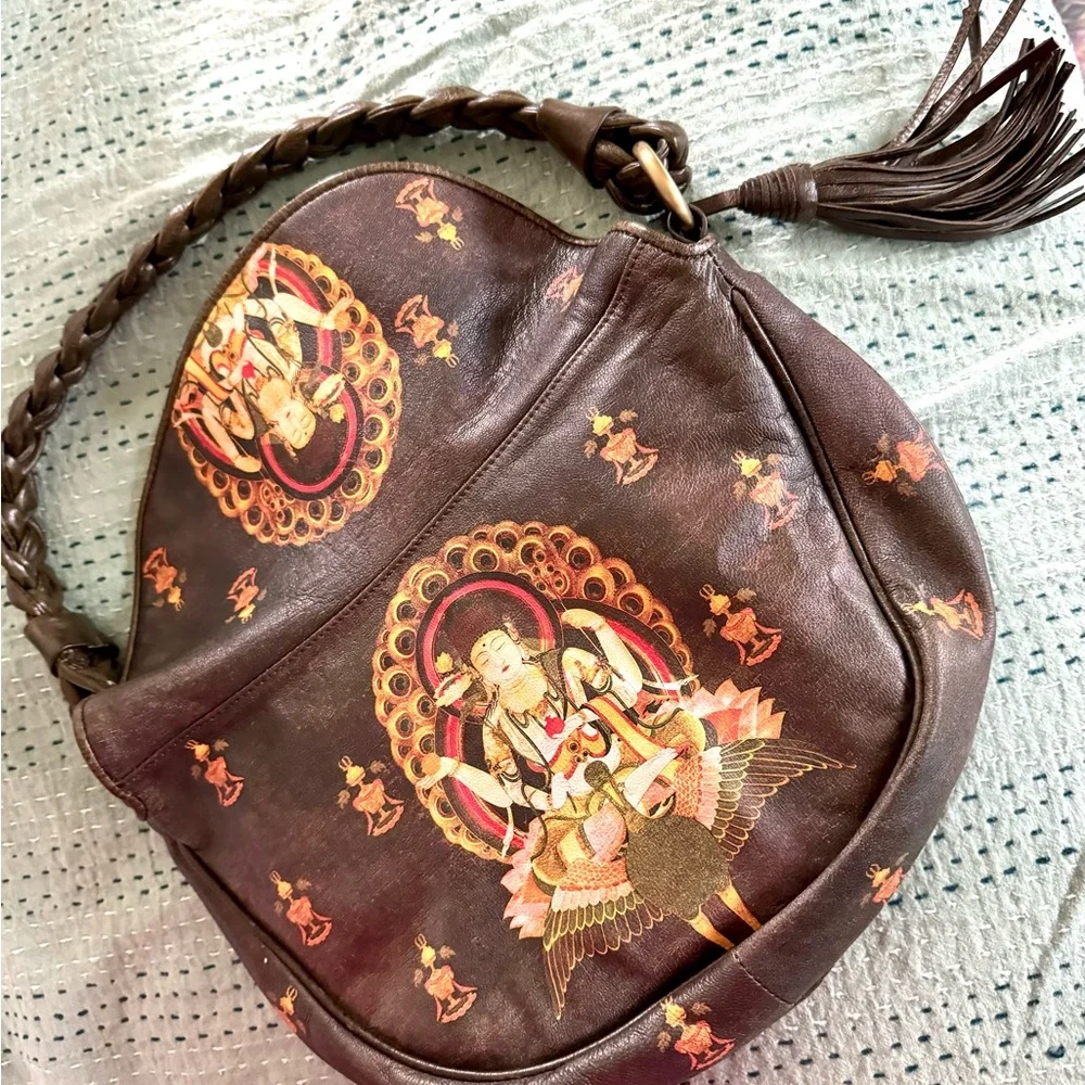 Fabulous ICON Los Angeles, Buddah purse w/ dust bag Snazzy Zen, Boho, Ca. Style - Picture 8 of 12